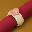 Kerámia szalvétagyűrű - rózsaszín szív