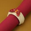 Kerámia szalvétagyűrű - pillangó piros