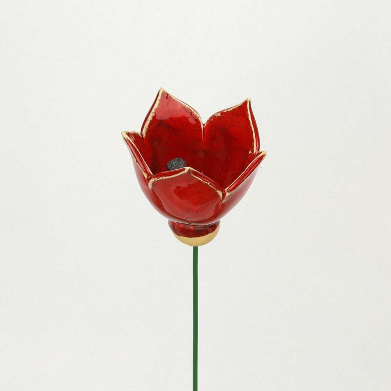 Piros kerámia tulipán